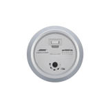SILYMX Bose DesignMax Luna white pendant speaker rear view showing wiring terminals and power tap settings