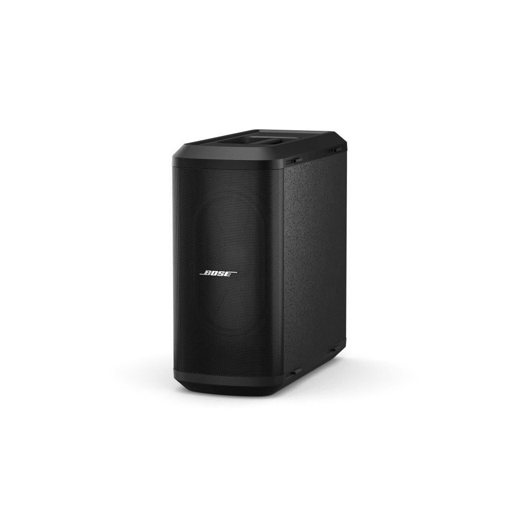SILYMX Bose portable active subwoofer in black, designed for S1PRO+ and L1PRO32 sound systems.
