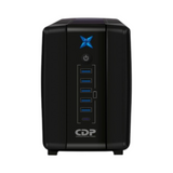 SILYMX Chicago Digital Power 750VA UPS with 8 outlets and AVR for surge protection and battery backup in black