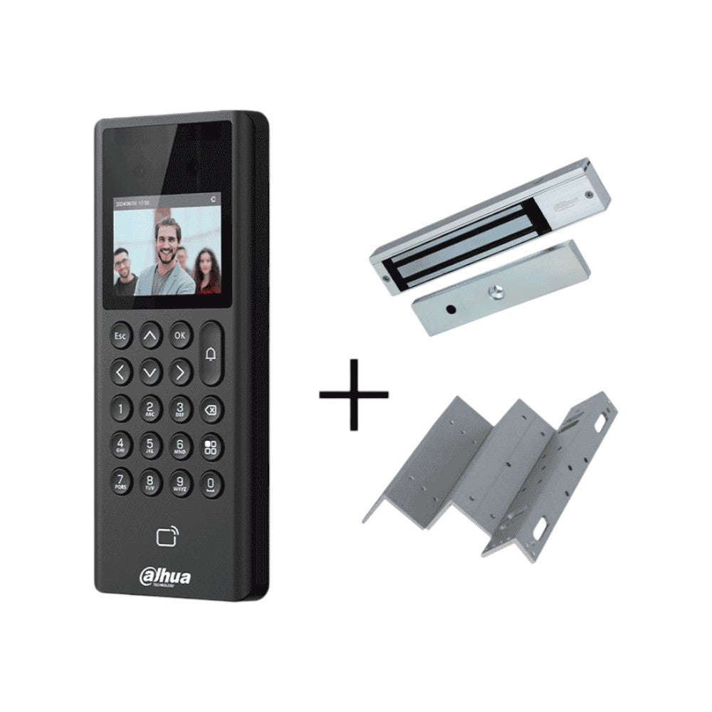 SILYMX Dahua facial recognition access control kit with 600 lbs magnetic lock and ZL bracket for security systems