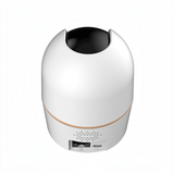 SILYMX Dahua DH-H5A white indoor WiFi security camera showing rear ports, speaker, and motor housing.