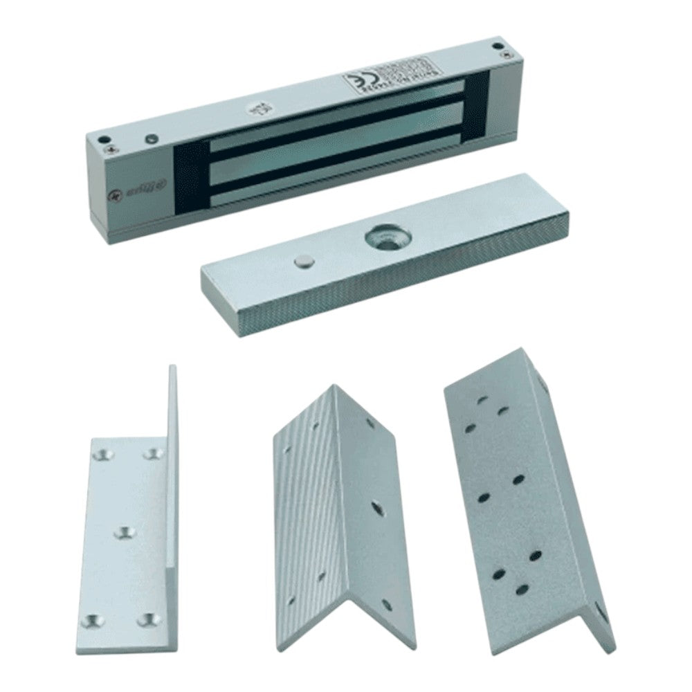 SILYMX Dahua 500kg magnetic lock kit with ZL bracket for access control systems, featuring silver metal components.