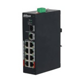 SILYMX Dahua 8-port PoE Fast Ethernet switch in a compact black metal housing for IP security cameras