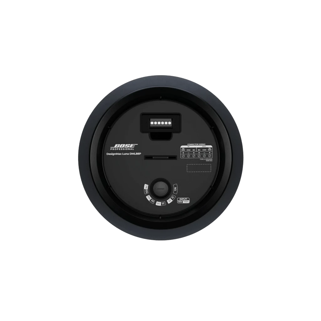 SILYMX Bose Professional DesignMax Luna DML88P pendant speaker rear connection panel in black