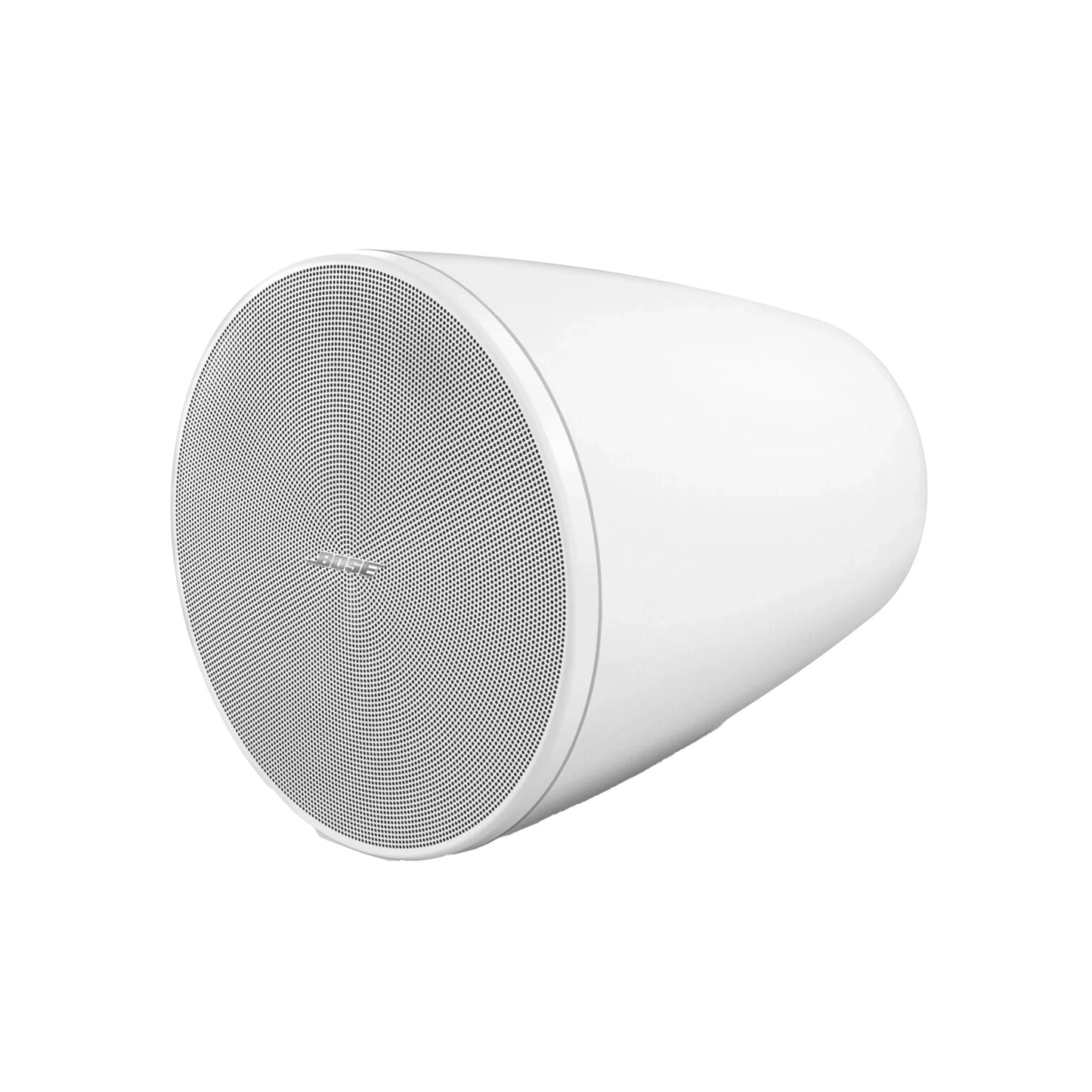 SILYMX DesignMax 5-inch white pendant speaker with a sleek circular grille design for professional audio installation.