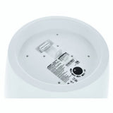 SILYMX Designmax 10-inch white pendant subwoofer rear panel with connection terminals and technical specifications