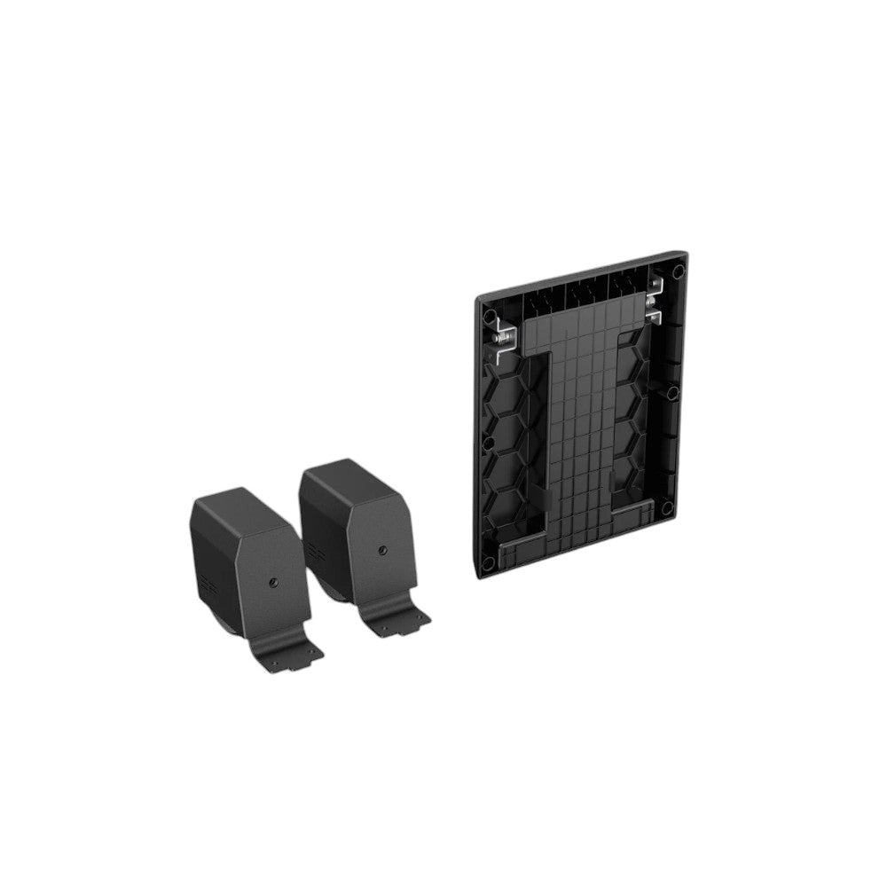 SILYMX EcoFlow Glacier portable fridge transport kit with two black wheels and a detachable handle on black background
