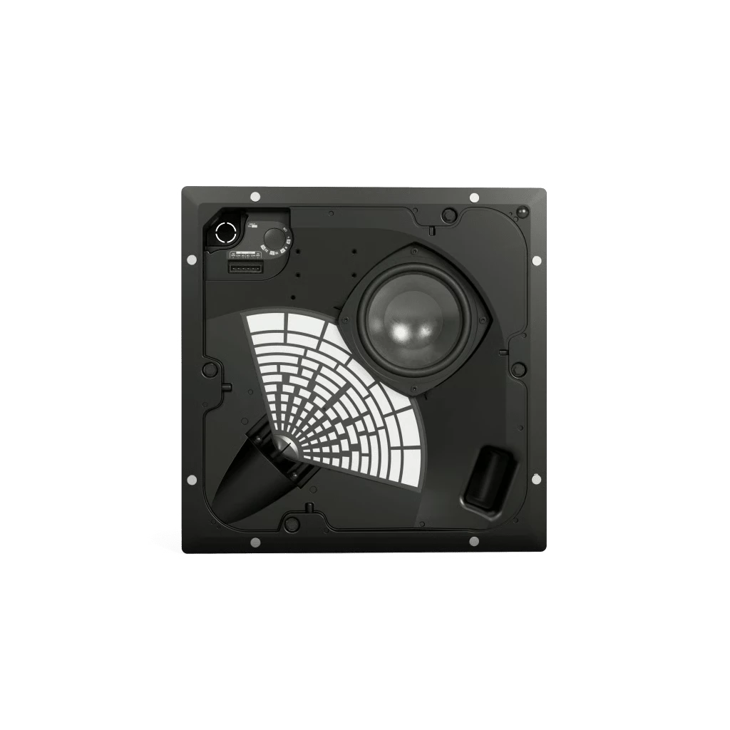 SILYMX EdgeMax directional ceiling speaker featuring PhaseGuide technology and a low-profile 90-degree coverage design.