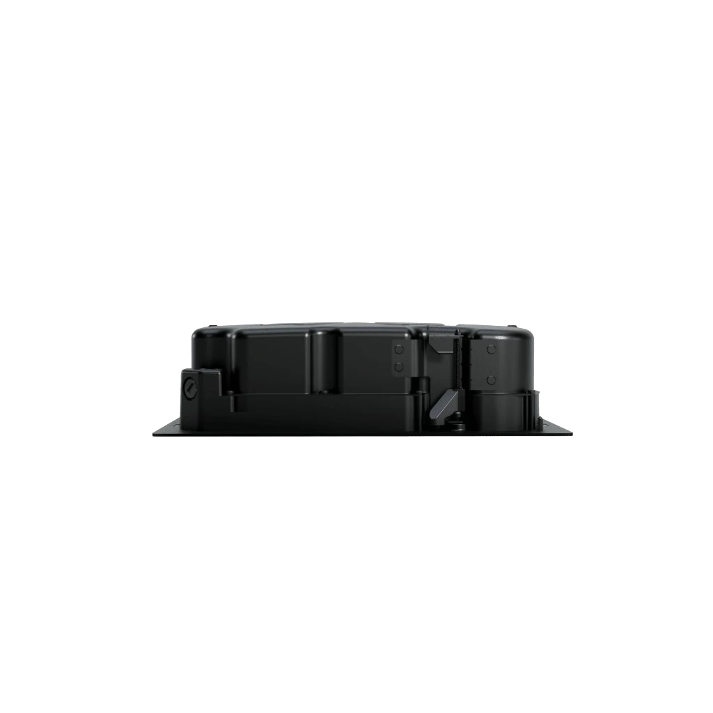 SILYMX EdgeMax low-profile directional ceiling speaker with PhaseGuide technology in black side view