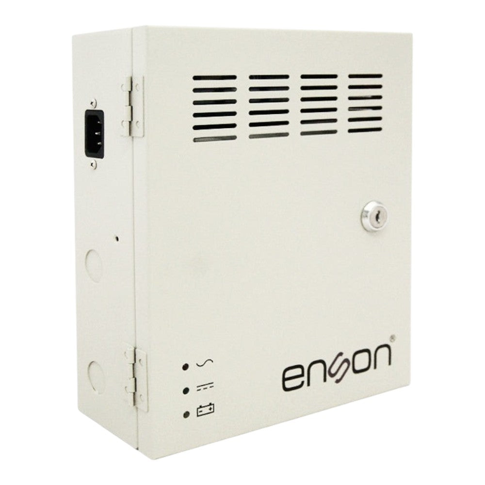 SILYMX Enson 12VDC 3A 4-channel power supply box with battery backup support for CCTV and access control systems.