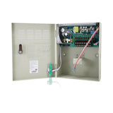 SILYMX Enson 12VDC 5A power supply box for CCTV with 9 channels, PTC fuses, and battery backup support.