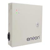 SILYMX Enson PSB-1218 metal power supply box for CCTV with 18 channels, key lock, and LED status indicators.