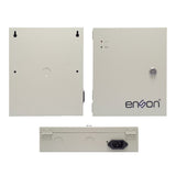 SILYMX Enson PSB-1218 12VDC 10A power supply box for CCTV with 18 channels and lockable metal cabinet.