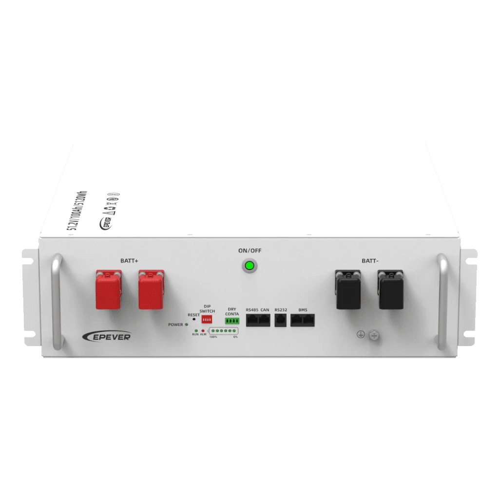 BateriasEPEVERLFP100EP51.2V2Bateria Litio LiFePO4 51.2V 5.12kWh 100Ah 4U Rack BMS 6000 Ciclos EPEVER LFP100EP51.2V2 - SILYMX