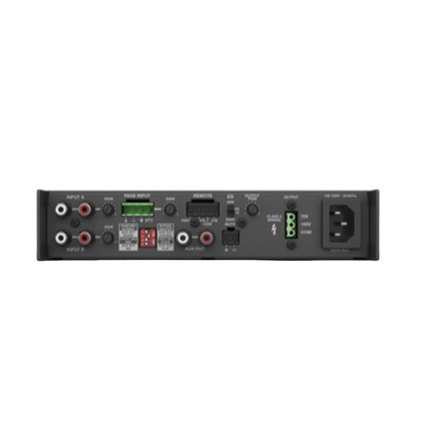 SILYMX FreeSpace 1x90W integrated zone amplifier rear panel showing input, output, and control ports.