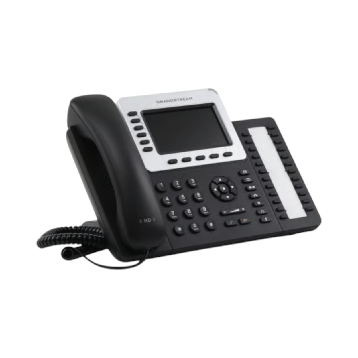 SILYMX Grandstream GXP-2160 IP phone with color screen, 6 lines, HD audio, PoE, and Bluetooth. Black and silver.