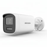 SILYMX Hikvision 4MP IP bullet security camera with Dual Light technology and integrated audio for outdoor surveillance
