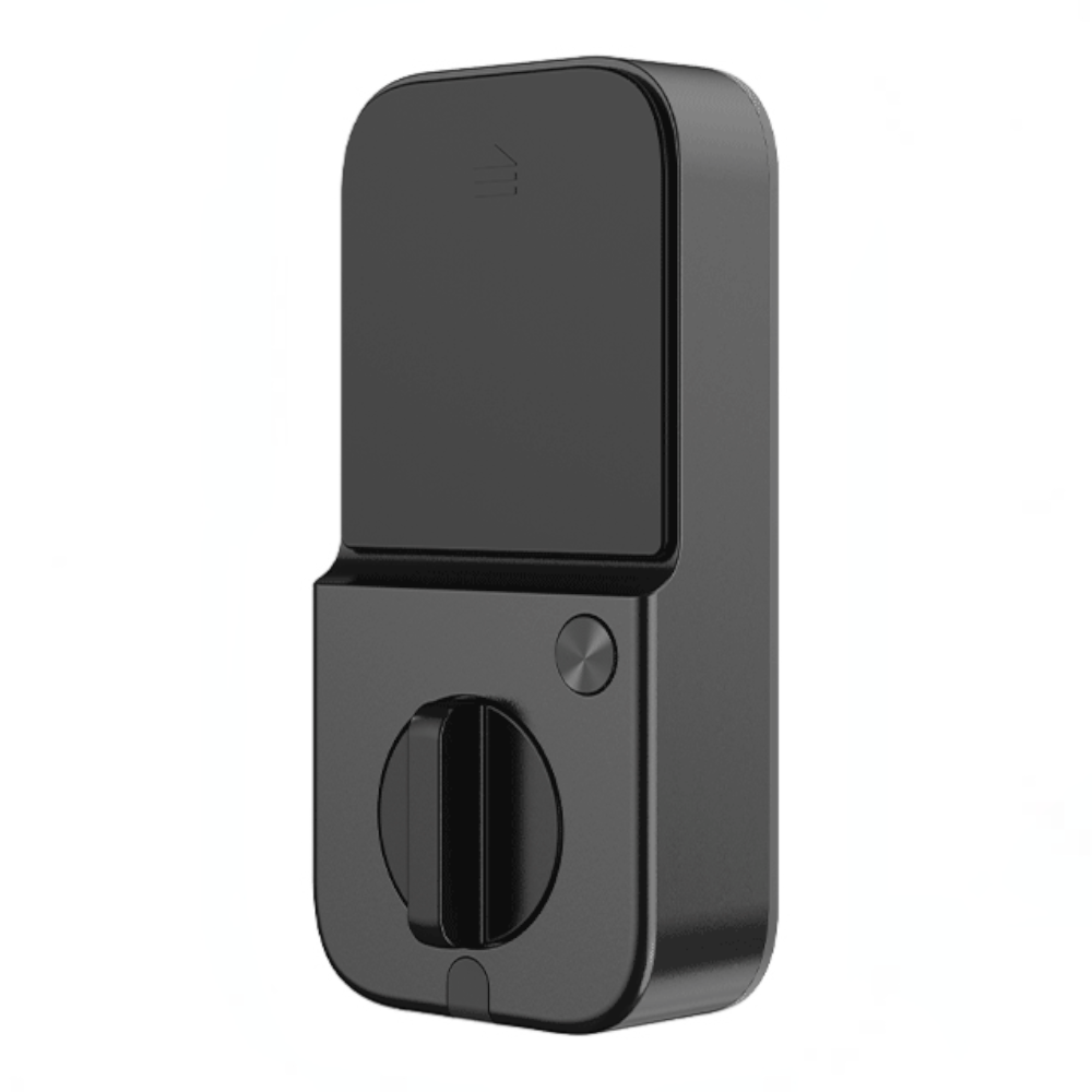 SILYMX Imou Cubo1 smart lock in black with biometric fingerprint reader and WiFi for secure outdoor door access.