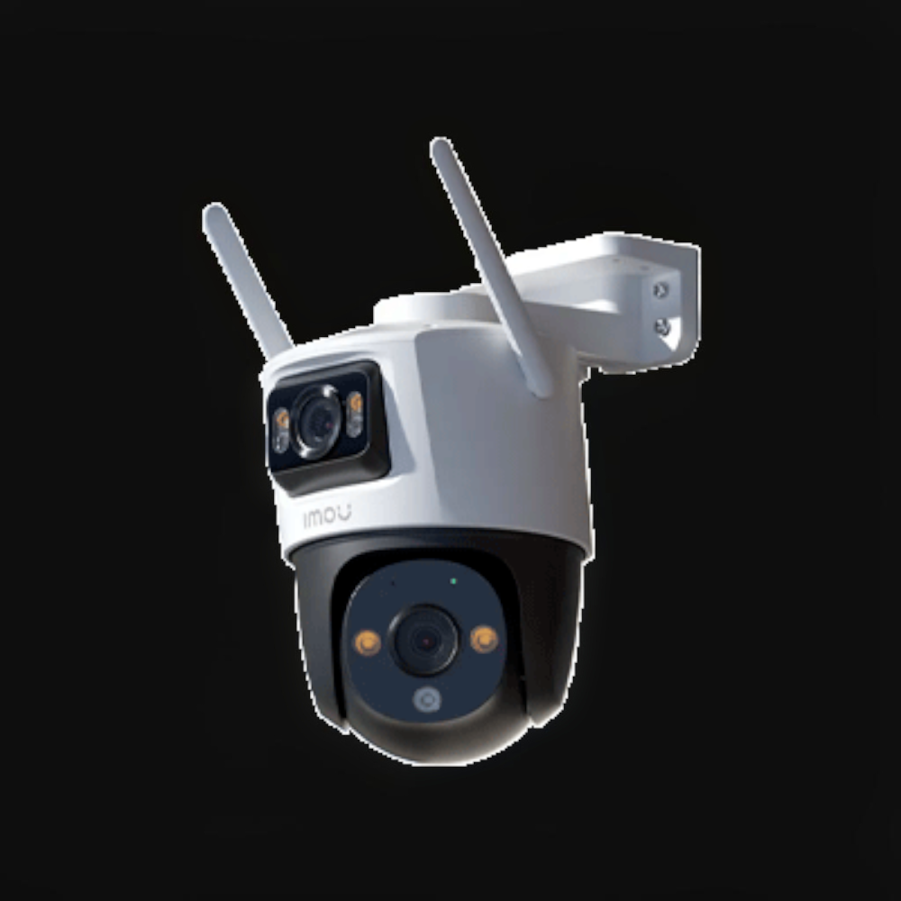 SILYMX IMOU 6MP dual-lens PT security camera with white housing, dual antennas, and AI-powered outdoor surveillance.