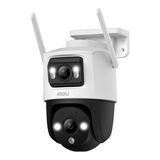 SILYMX IMOU 6MP dual-lens PT security camera with white housing, LED lights, and AI tracking for outdoor surveillance.