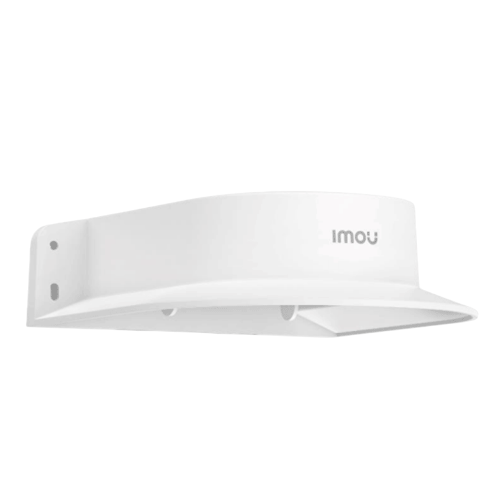 SILYMX white rain protection bracket for IMOU Ranger series security cameras, designed for wall or pole mounting.