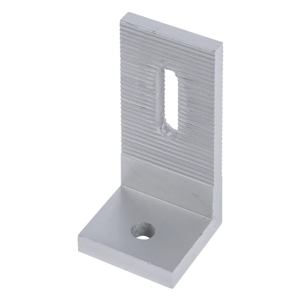 SILYMX L-bracket solar panel mount for concrete surfaces, featuring a robust metallic design for modular installations.