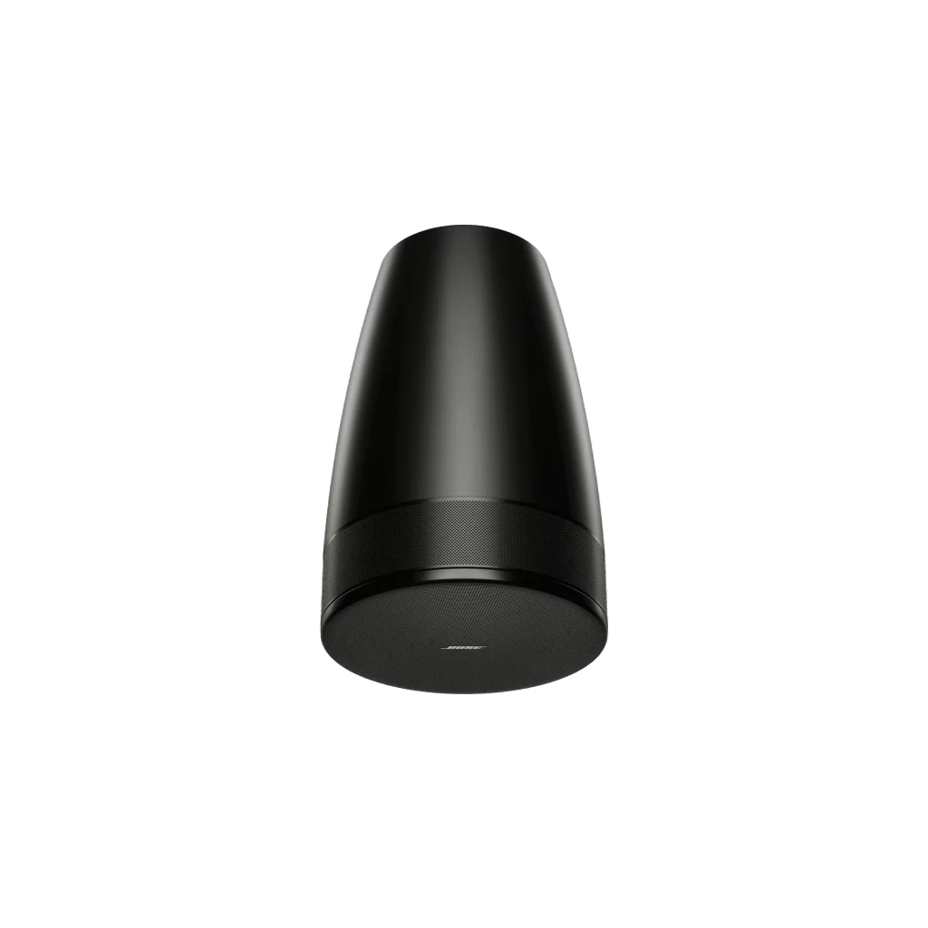SILYMX Luna black pendant speaker with 8-driver circular array and integrated 8-inch woofer for wide coverage