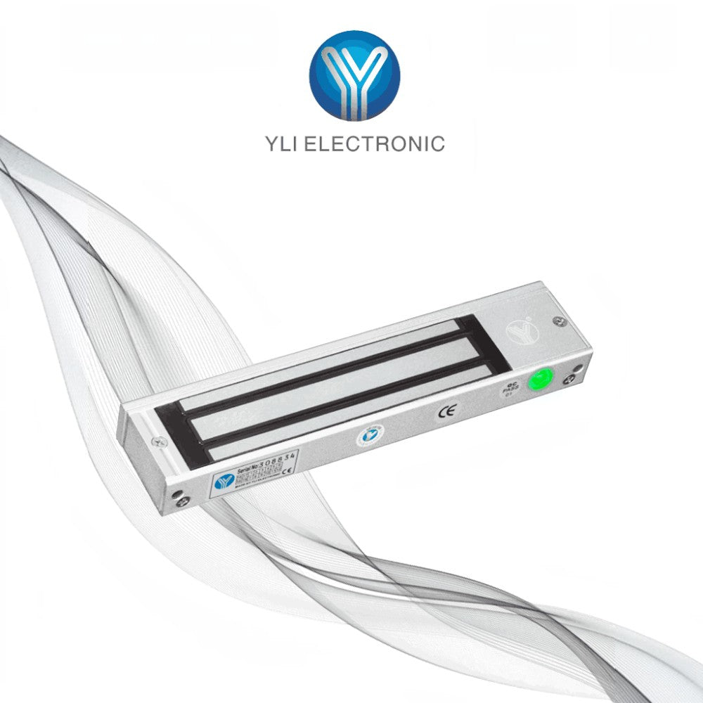 SILYMX YLI YM-500N(LED) magnetic lock with 500kg holding force, dual voltage, and status indicator LED for interior use