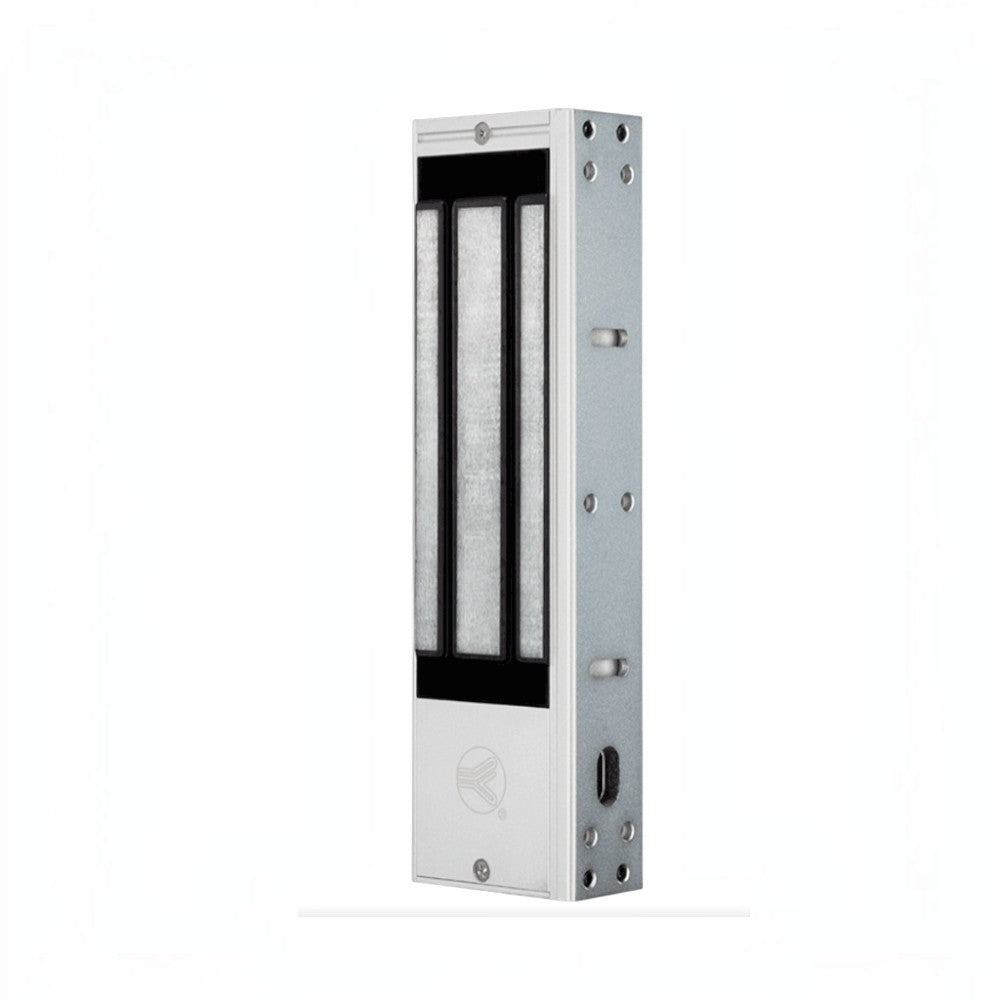 SILYMX YLI magnetic lock with 750kg holding force, dual voltage, and LED status indicator for interior access control.