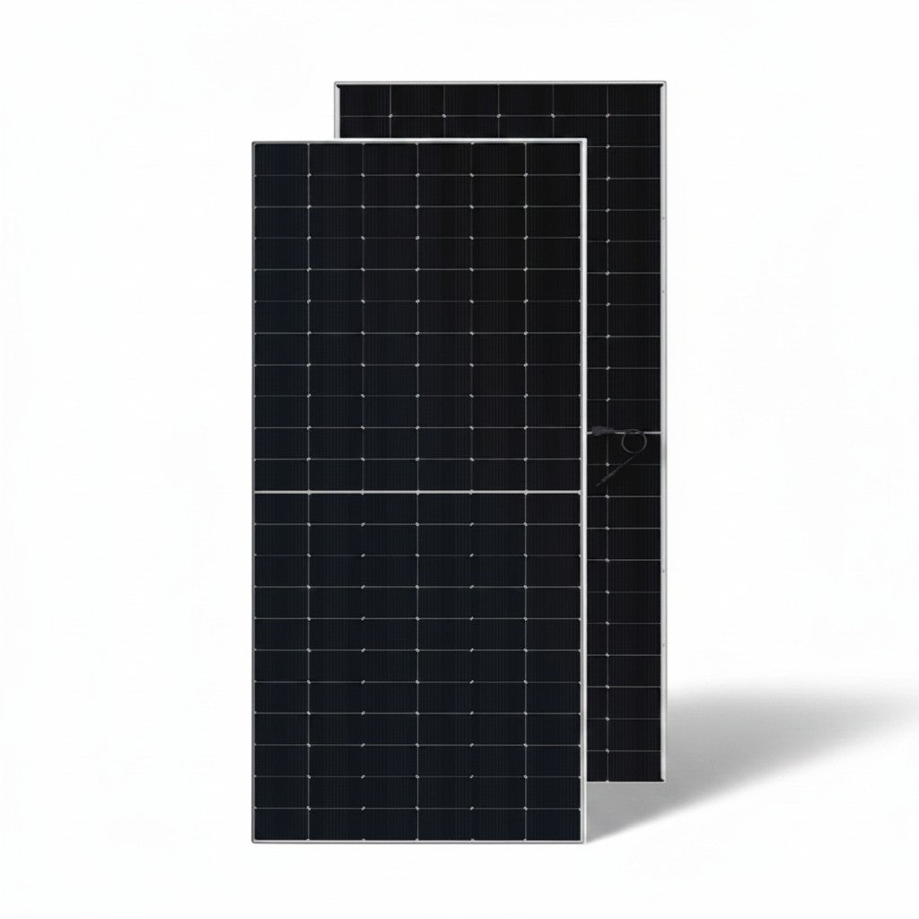 SILYMX OSDA 625W N-Type bifacial solar panel with black cells and silver aluminum frame