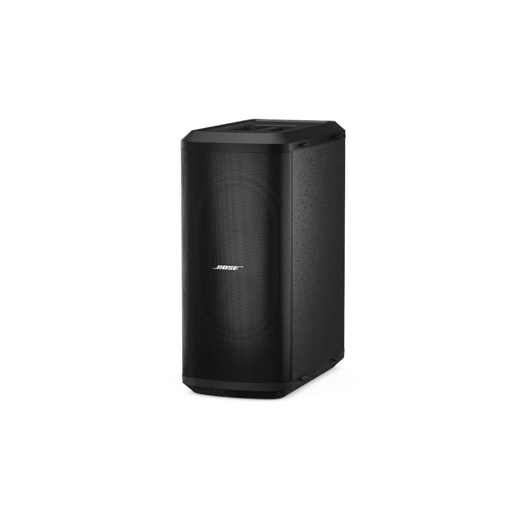 SILYMX black portable active subwoofer for Bose L1-PRO32 sound system with a sleek vertical design