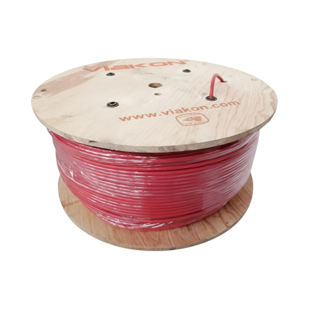 SILYMX red 8 AWG 2000V solar photovoltaic cable on wooden spool, 500m length