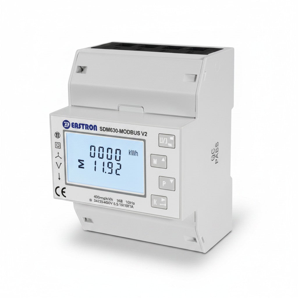 SILYMX Smart Meter GRW-TPM-E, 5-100A, RS485, Net Zero Export, DIN rail mount, white plastic casing