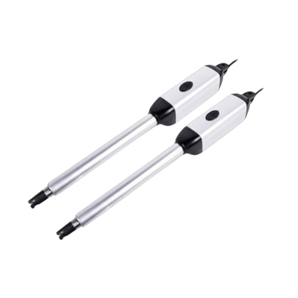SILYMX two silver and black electromecahanical gate opener arms for residential swing gates up to 3m.