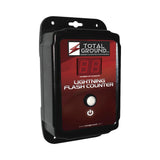 SILYMX TOTAL GROUND TG-CDA lightning flash counter with a 6-digit display, IP67 NEMA 4X rated for outdoor use.