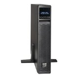SILYMX black Tripp Lite Smart3000RM2U 3000W UPS with LCD display, rack/tower mountable.
