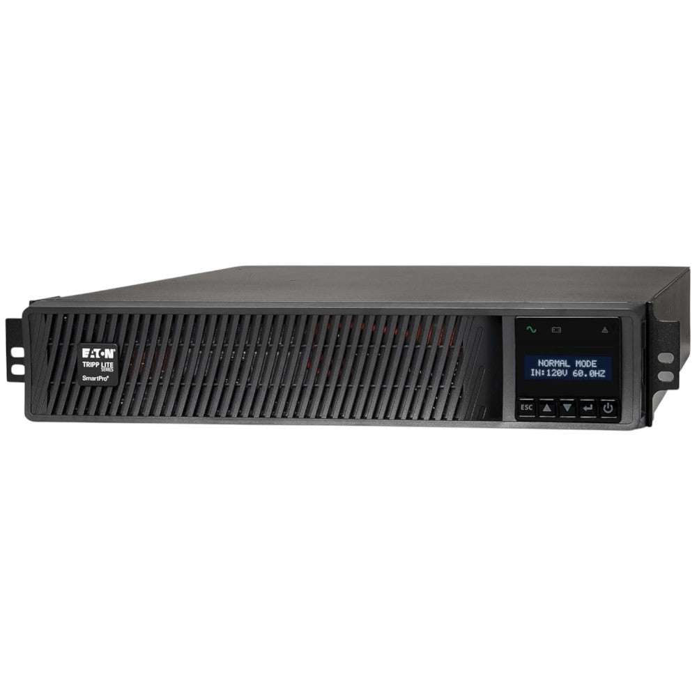 SILYMX Tripp Lite Smart3000RM2U 3KVA 3000W 120V interactive UPS with LCD screen and rackmount ears.