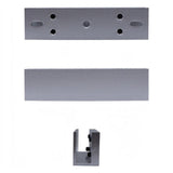 SILYMX U-shaped anodized aluminum mounting bracket for ZKTECO LM120 magnetic locks on frameless glass doors.
