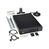 SILYMX black 2U rackmount UPS with LCD screen, includes rack ears, cables, and mounting hardware.