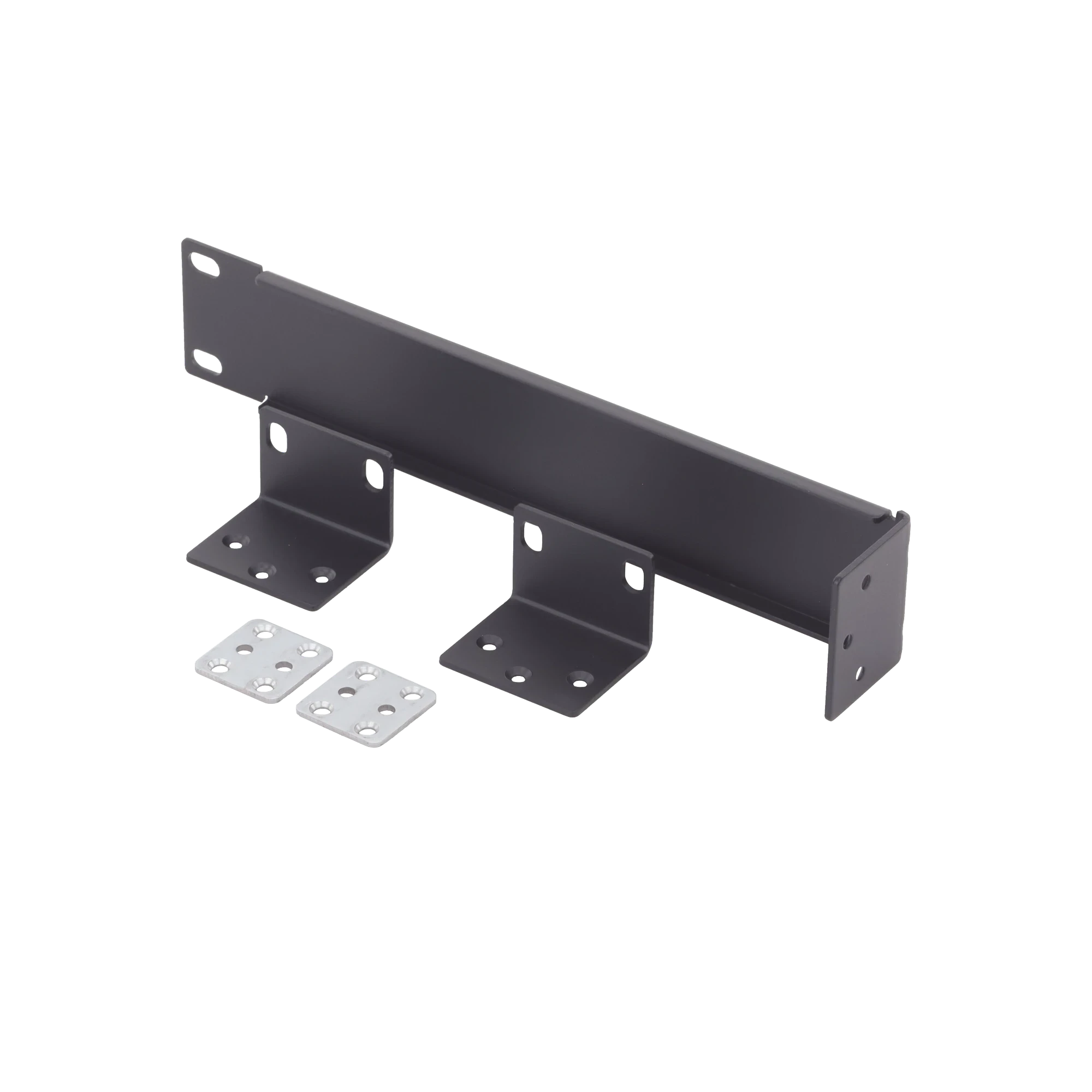 SILYMX rack mount kit for Veritas amplifiers featuring a grey metal bracket and two small mounting plates