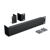 SILYMX rack mount kit for Veritas amplifiers featuring black metal brackets and mounting hardware on black background