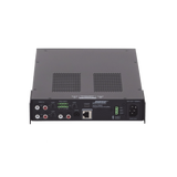 SILYMX Veritas 100W integrated zone amplifier rear panel with RCA, balanced inputs, and 70V-100V output terminals.
