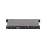 SILYMX Veritas professional amplifier rear panel showing balanced and unbalanced inputs, DSP controls, and outputs.