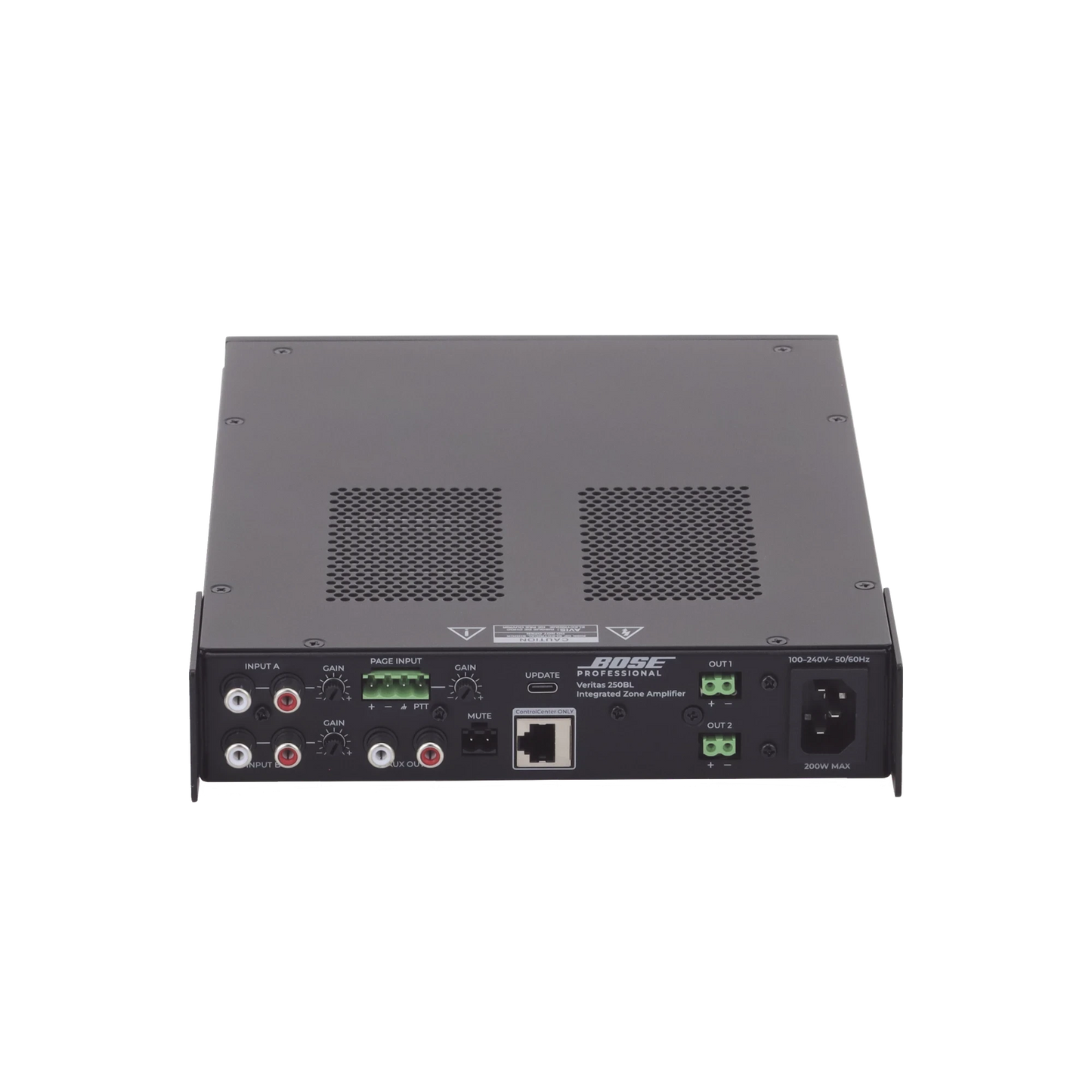 SILYMX Veritas integrated zone amplifier rear panel with RCA, balanced inputs, and speaker outputs