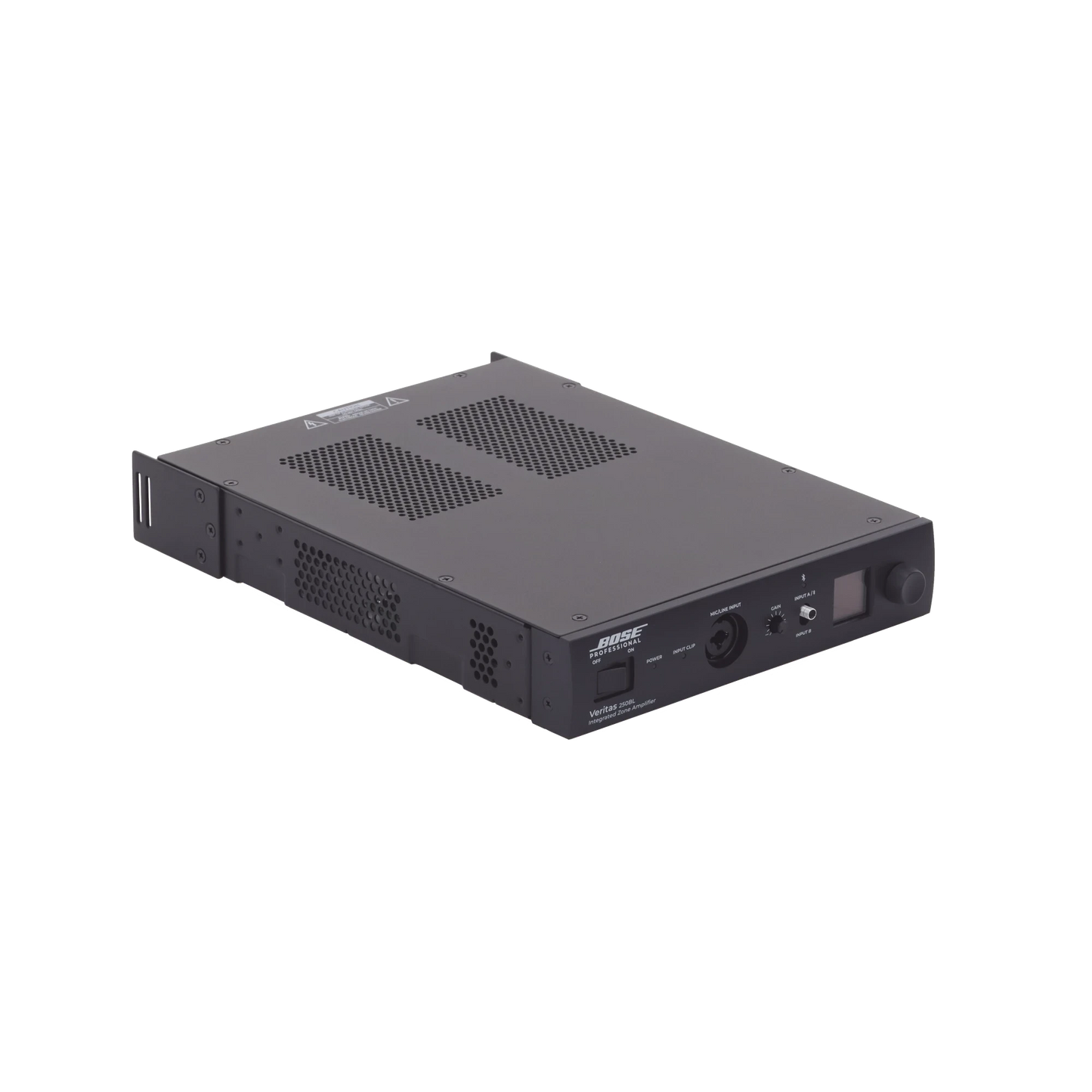 SILYMX Veritas 2x50W integrated zone amplifier with Bluetooth, DSP, and balanced inputs in a black metal chassis.