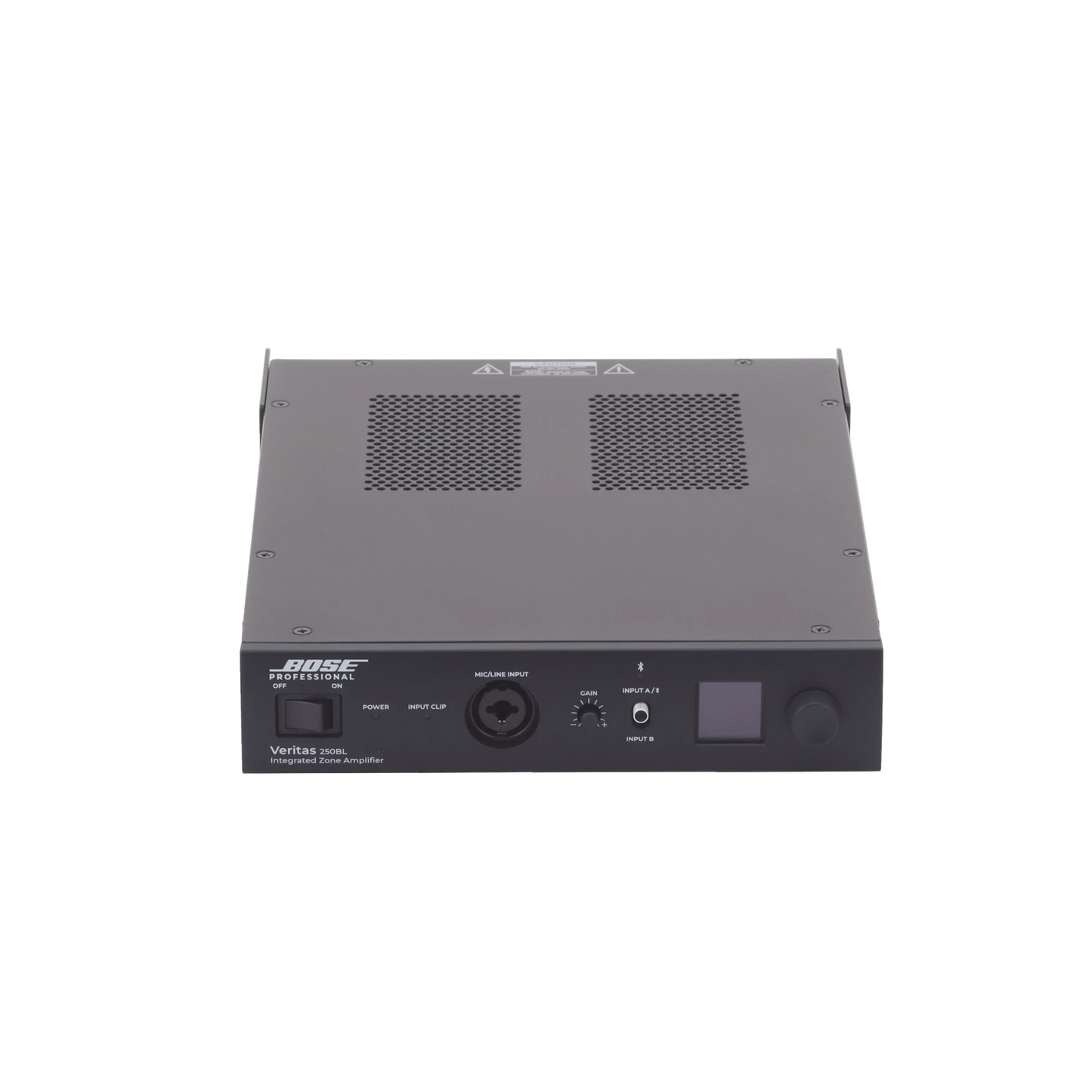 SILYMX Veritas 2x50W integrated zone amplifier with Bluetooth, DSP, and balanced inputs in a black metal chassis