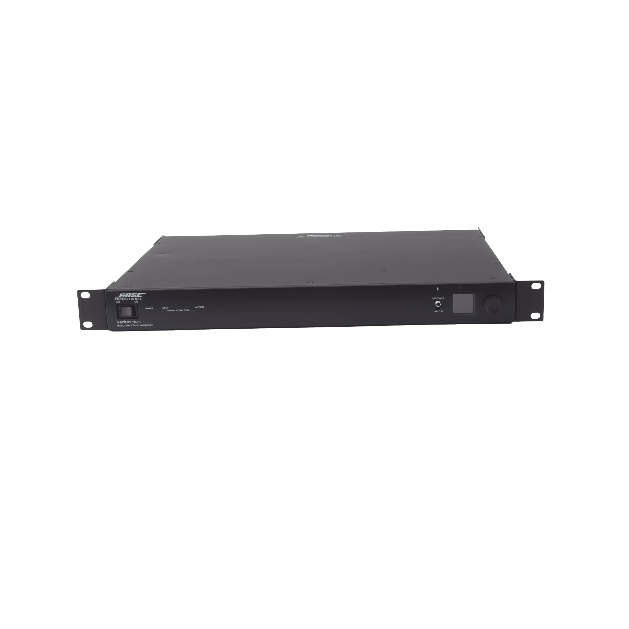 SILYMX Veritas integrated zone amplifier with 2x160W power, Bluetooth 5.0, and DSP in a black rack-mount chassis.