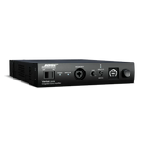 SILYMX Veritas 2x50W integrated zone amplifier with Bluetooth, DSP, and balanced inputs in a black metal chassis.