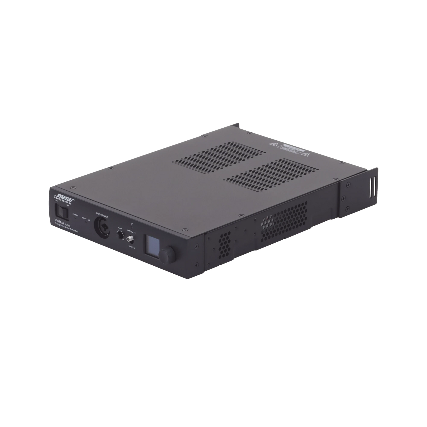SILYMX Veritas 2x50W integrated zone amplifier in black with Bluetooth, DSP, and balanced RCA inputs.