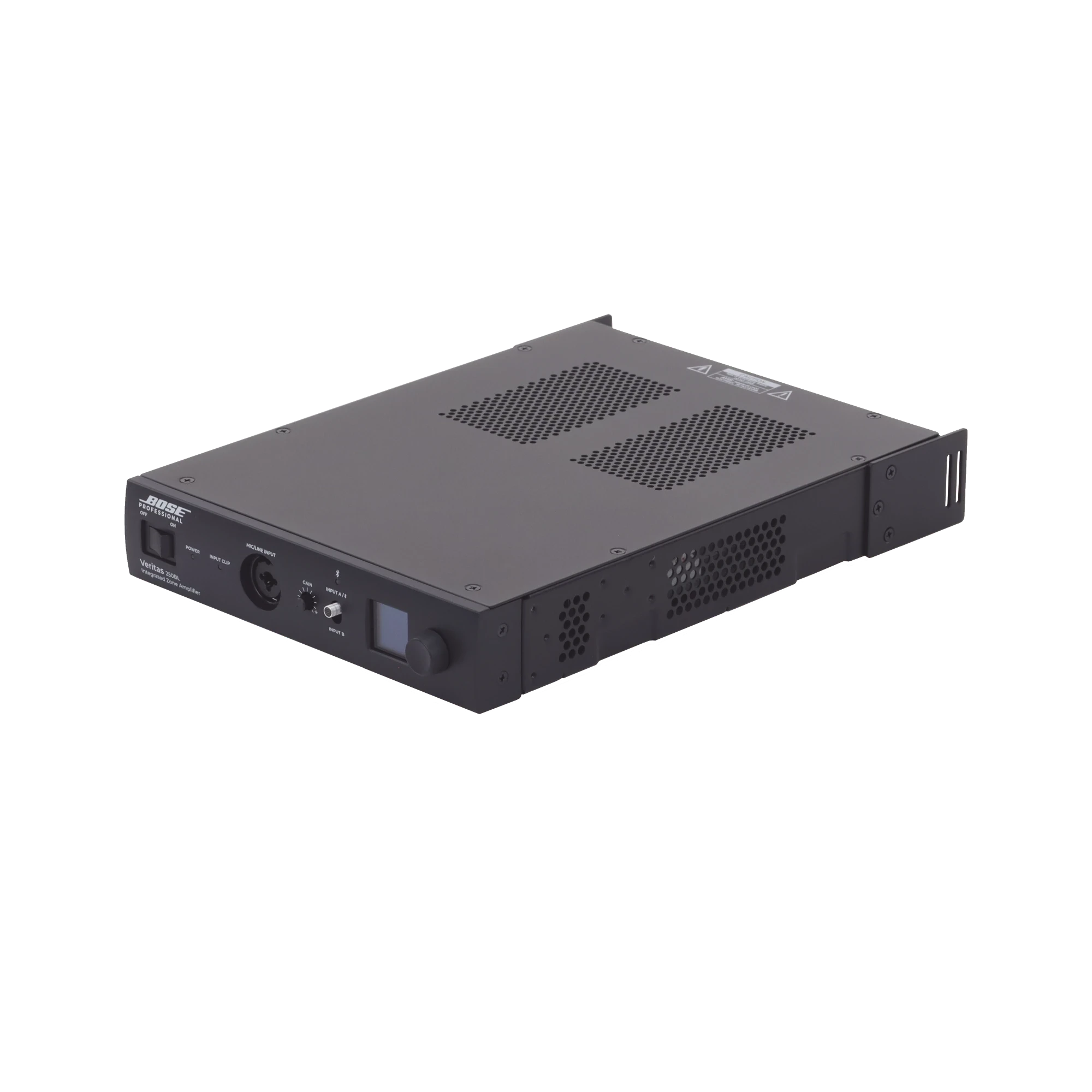 SILYMX Veritas 2x50W integrated zone amplifier in black with Bluetooth, DSP, and balanced RCA inputs.